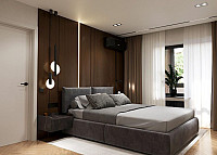 Спальня в стилі сучасний мінімалізм, 15 м². Дизайн СПАЛЬНІ