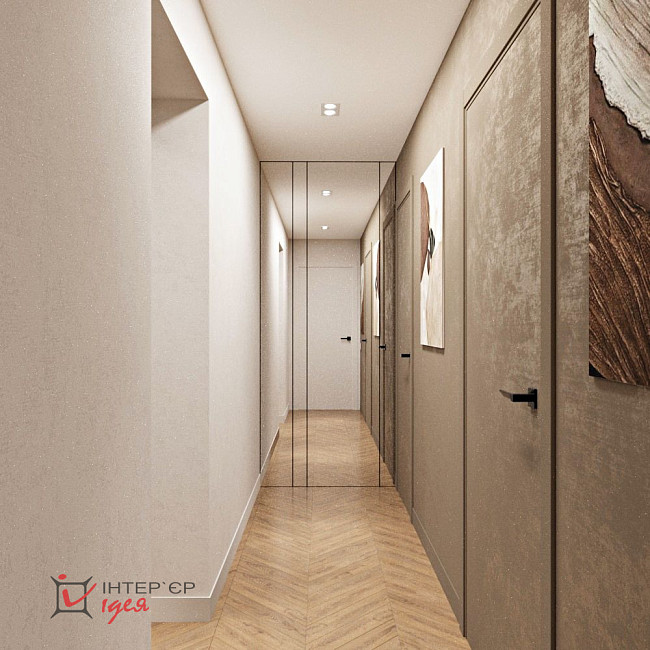 Контрастна кухня-вітальня в стилі контемпорарі