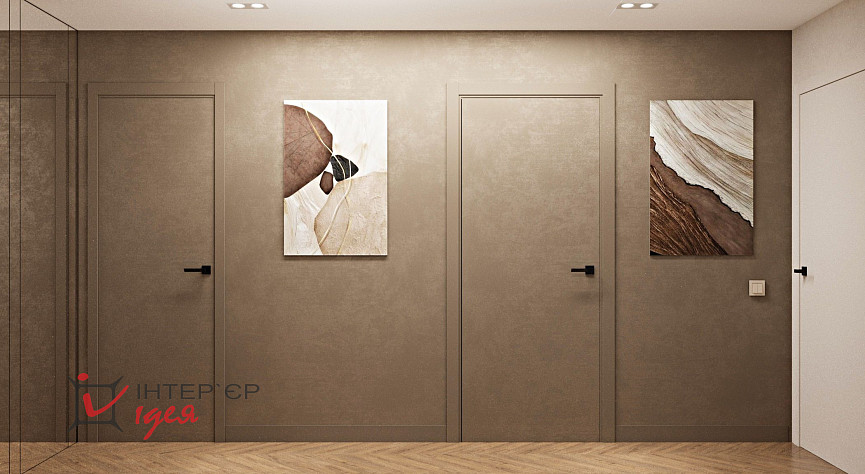 Контрастна кухня-вітальня в стилі контемпорарі