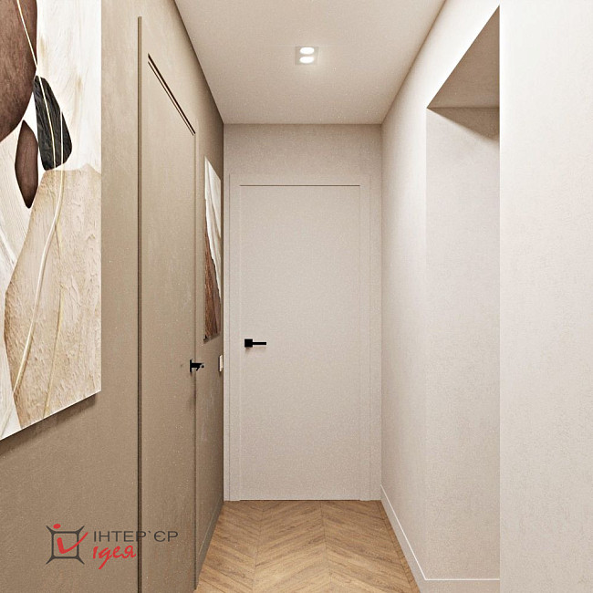 Контрастна кухня-вітальня в стилі контемпорарі