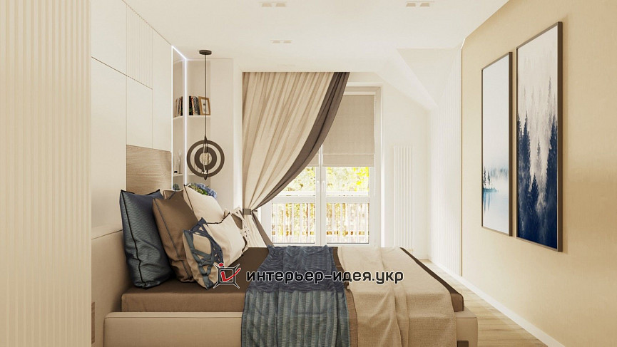 Спальня в мінімалістичному стилі з додаванням декору