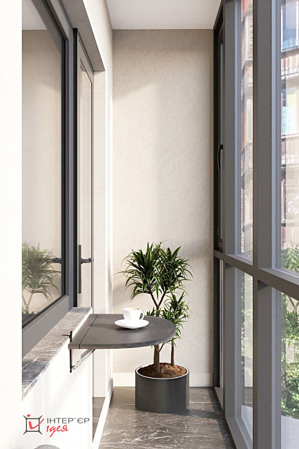 Контрастна кухня-вітальня в стилі контемпорарі