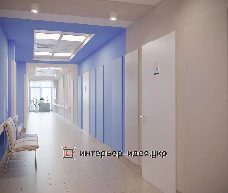 Дизайн коридору цокольного поверху Медичного центру