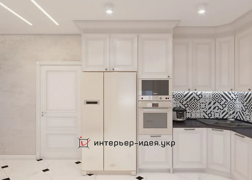Поєднання контрастів в кухні-їдальні
