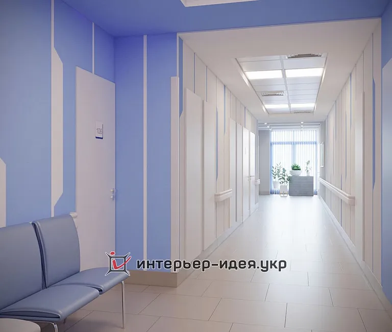 Дизайн коридору цокольного поверху Медичного центру